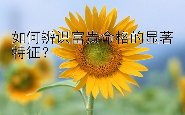 如何辨识富贵命格的显著特征？