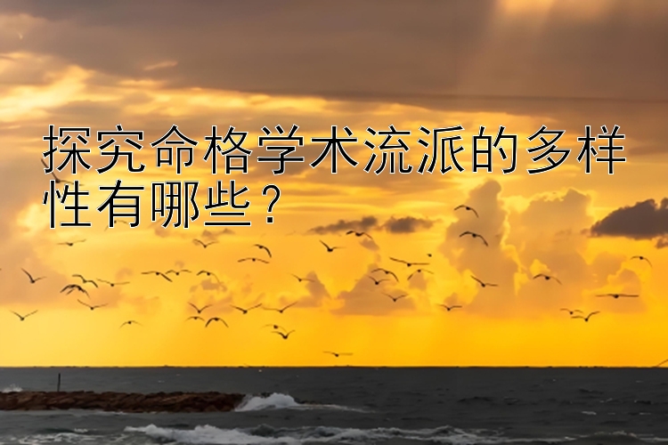 探究命格学术流派的多样性有哪些？