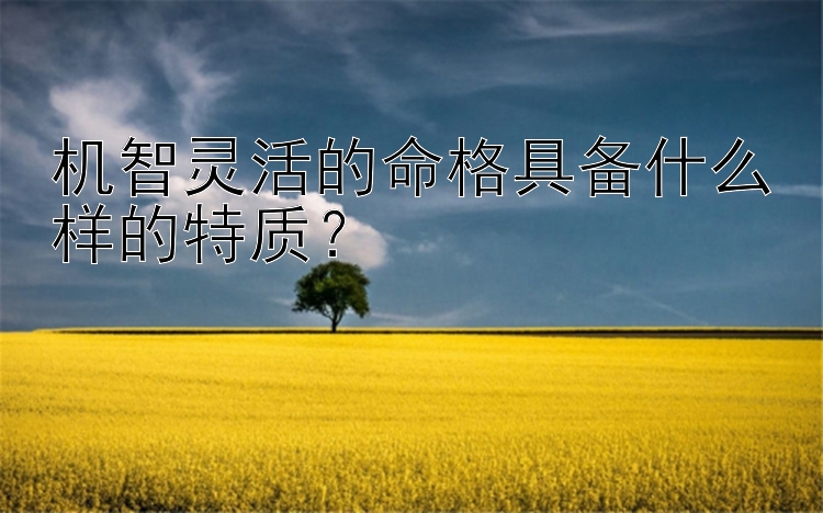 机智灵活的命格具备什么样的特质？