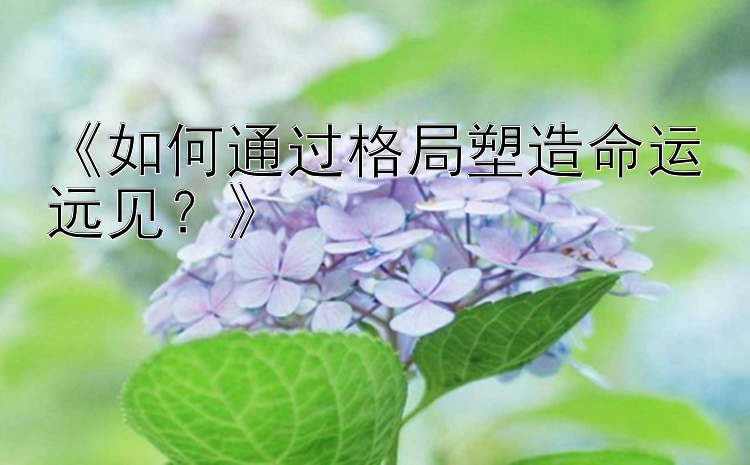 《如何通过格局塑造命运远见？》