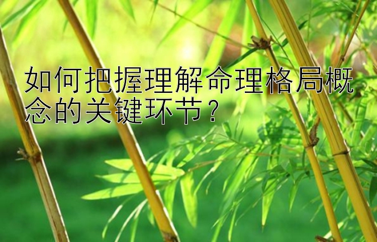 如何把握理解命理格局概念的关键环节？