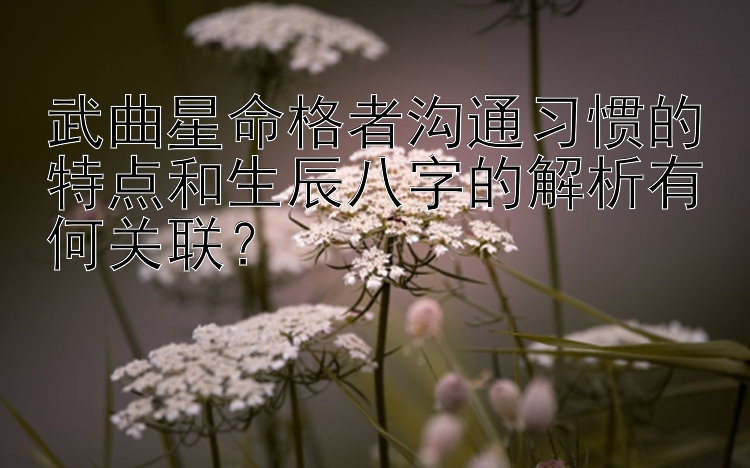 武曲星命格者沟通习惯的特点和生辰八字的解析有何关联？