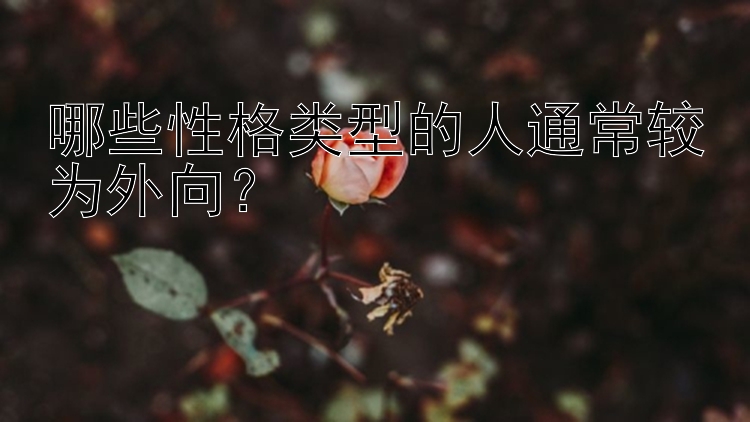 哪些性格类型的人通常较为外向？