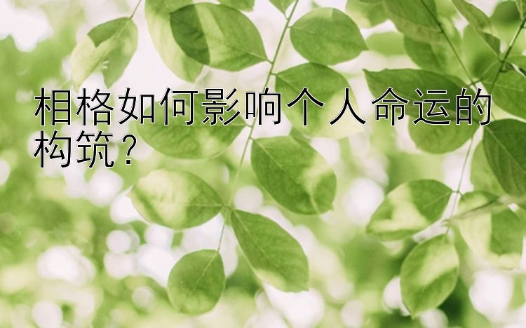 相格如何影响个人命运的构筑？