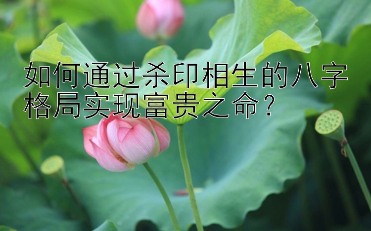 如何通过杀印相生的八字格局实现富贵之命？