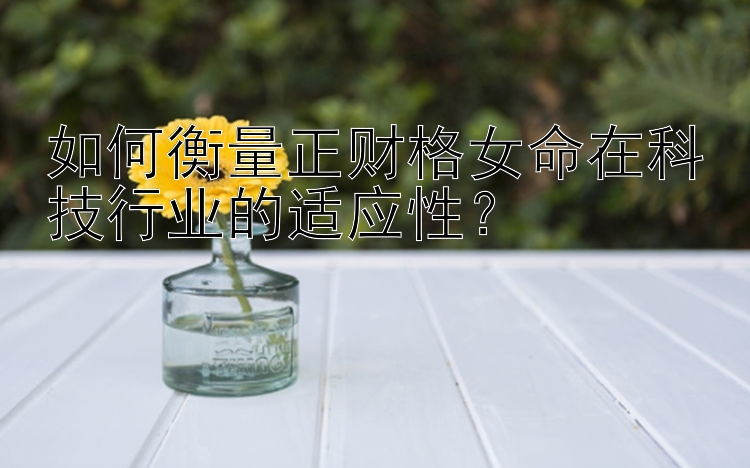 如何衡量正财格女命在科技行业的适应性？