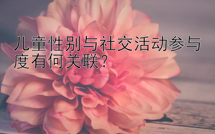 儿童性别与社交活动参与度有何关联？