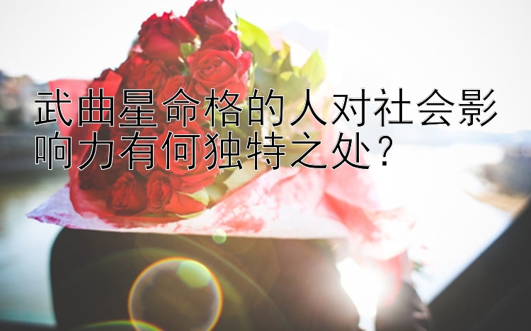 武曲星命格的人对社会影响力有何独特之处？