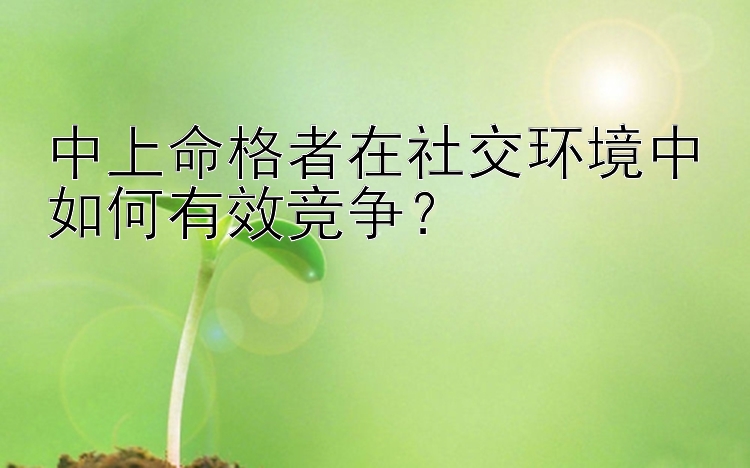 中上命格者在社交环境中如何有效竞争？