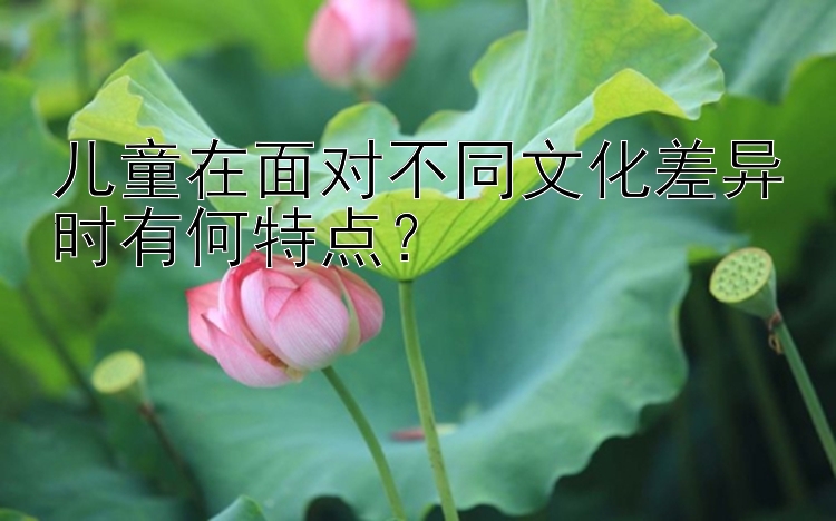 儿童在面对不同文化差异时有何特点？