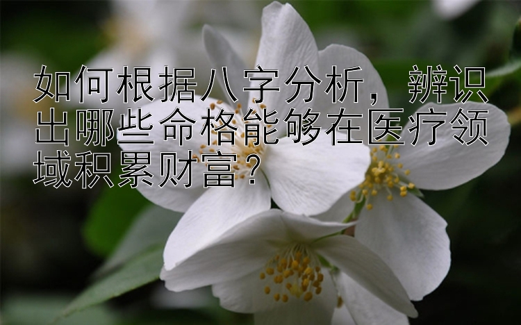 如何根据八字分析，辨识出哪些命格能够在医疗领域积累财富？