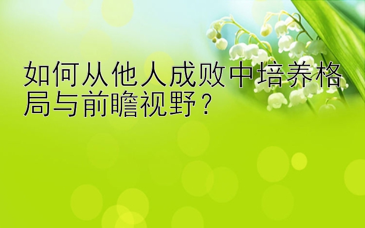 如何从他人成败中培养格局与前瞻视野？