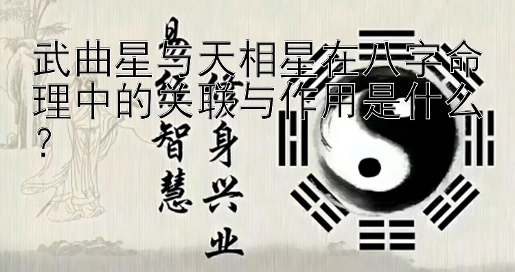 武曲星与天相星在八字命理中的关联与作用是什么？